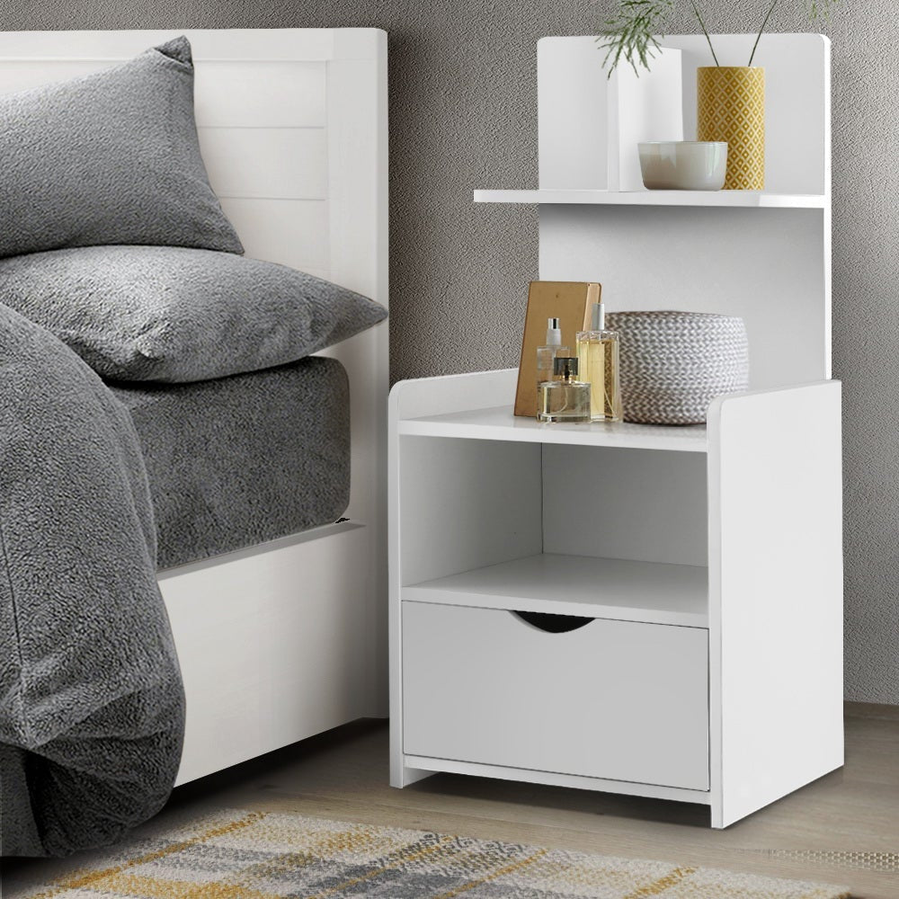 Bedside Table Cabinet Shelf Display Drawer Side Nightstand Unit Storage Fast shipping On sale
