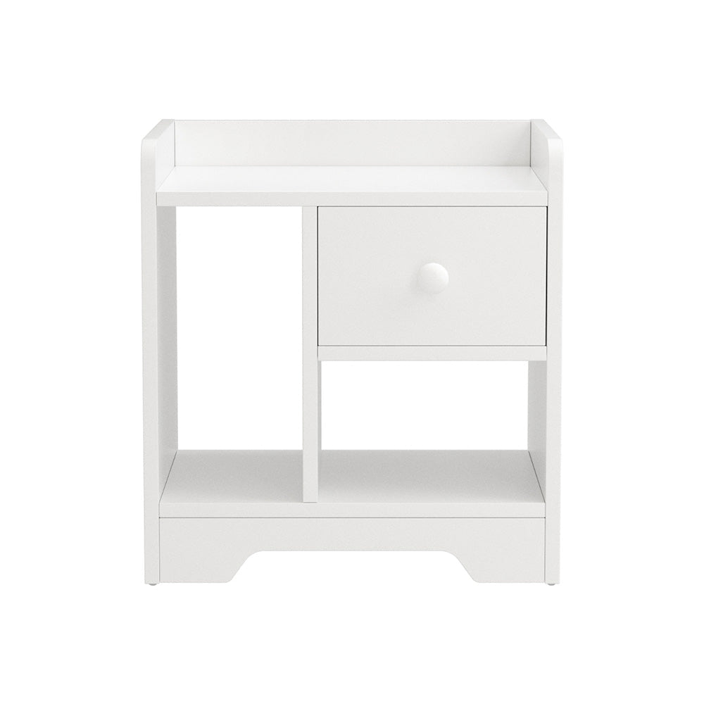 Bedside Table Drawer Nightstand Side End Storage Open Shelf White Fast shipping On sale