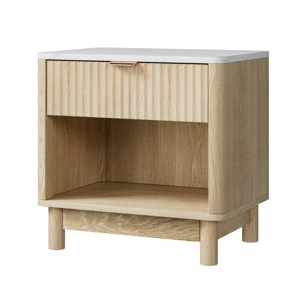 Bedside Table Nightstand 1 Drawer Shelves Pine Fast shipping On sale