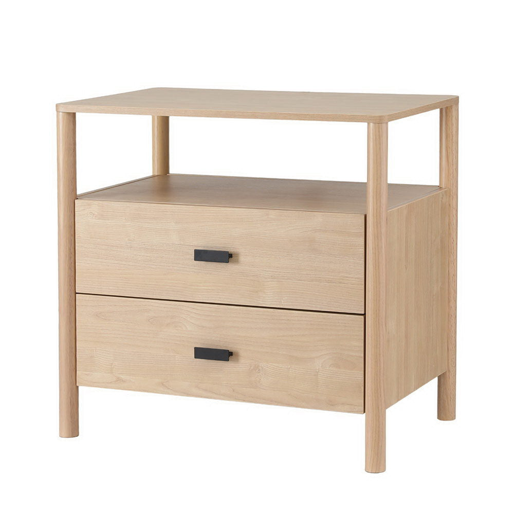 Bedside Table Nightstand 2 Drawers - Pine Fast shipping On sale