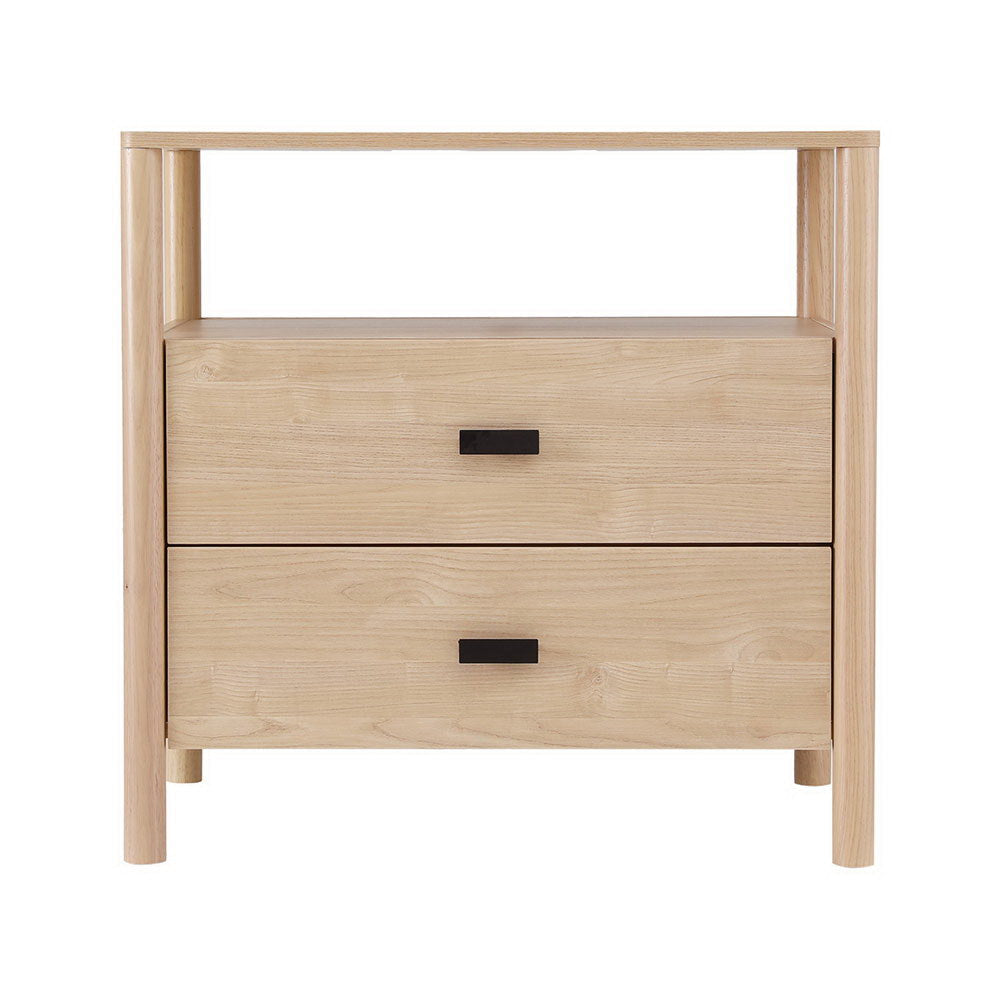 Bedside Table Nightstand 2 Drawers - Pine Fast shipping On sale