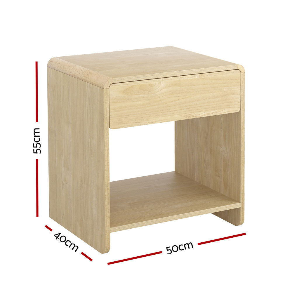 Bedside Table Nightstand Drawer Open Shelf Pine Fast shipping On sale