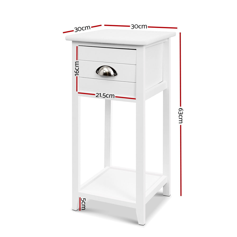 Bedside Table Nightstand Drawer Storage Cabinet Lamp Side Shelf White Fast shipping On sale