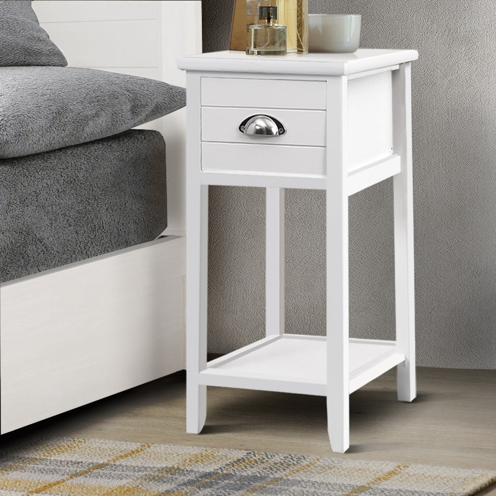 Bedside Table Nightstand Drawer Storage Cabinet Lamp Side Shelf White Fast shipping On sale