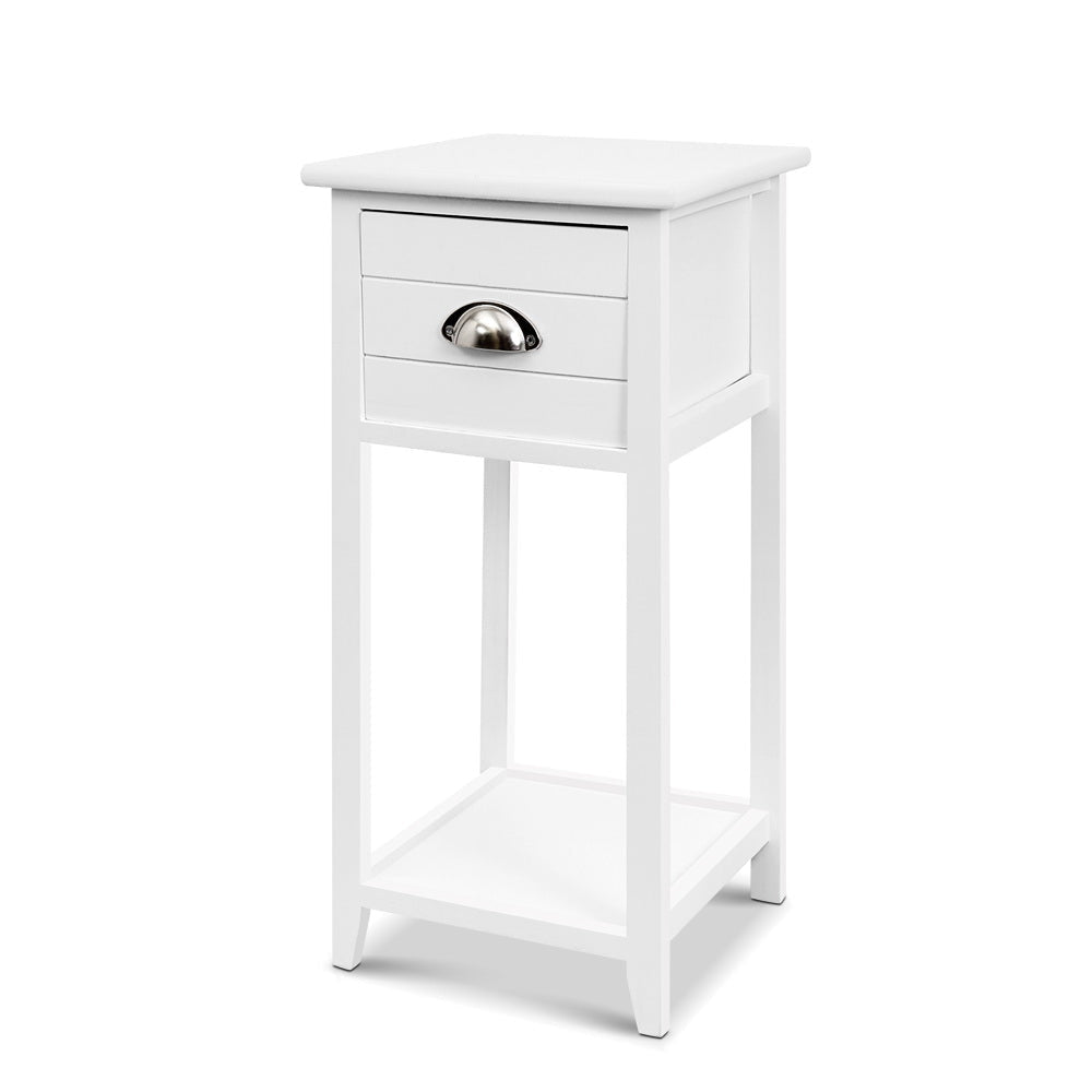 Bedside Table Nightstand Drawer Storage Cabinet Lamp Side Shelf White Fast shipping On sale