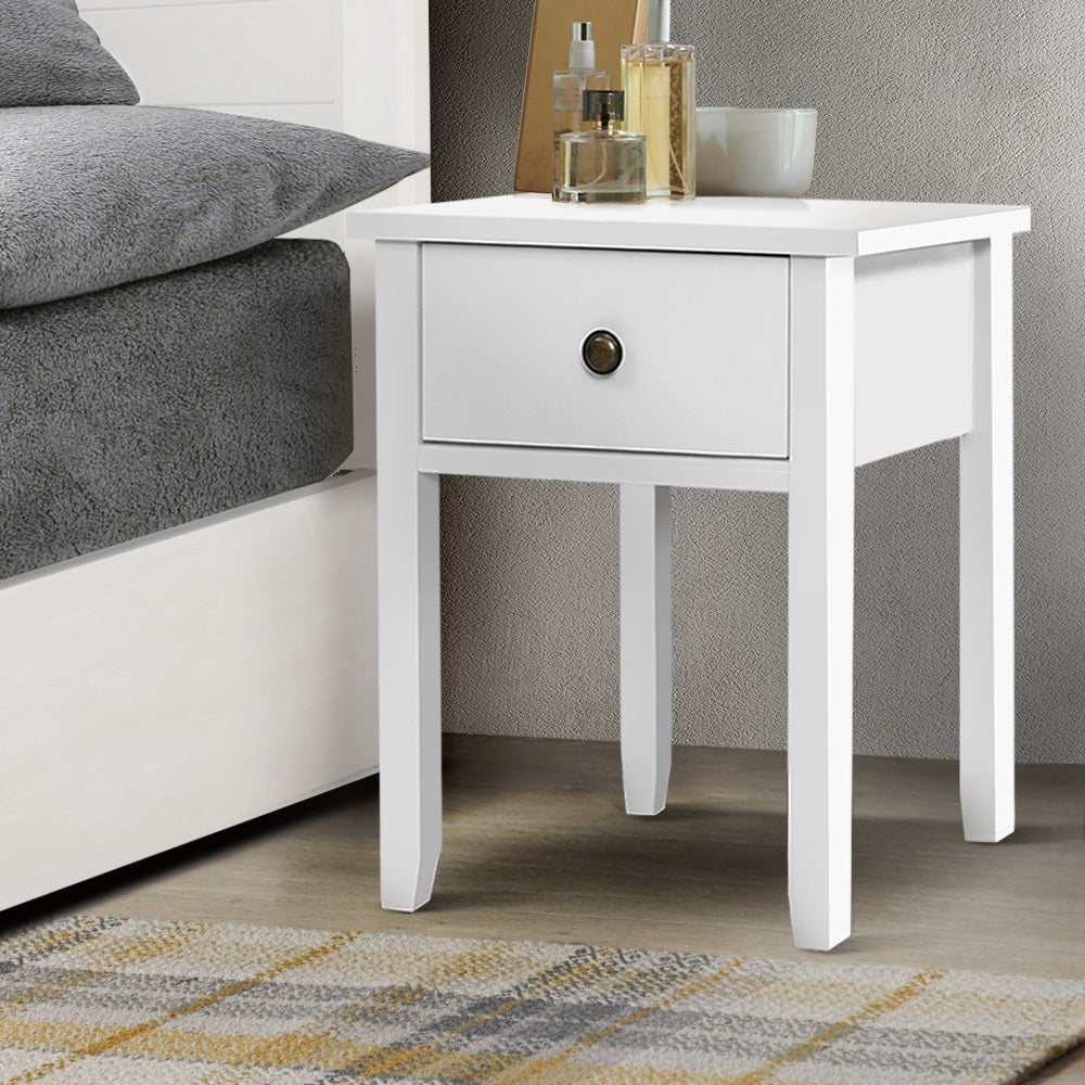 Bedside Tables Drawer Side Table Nightstand White Storage Cabinet Lamp Fast shipping On sale