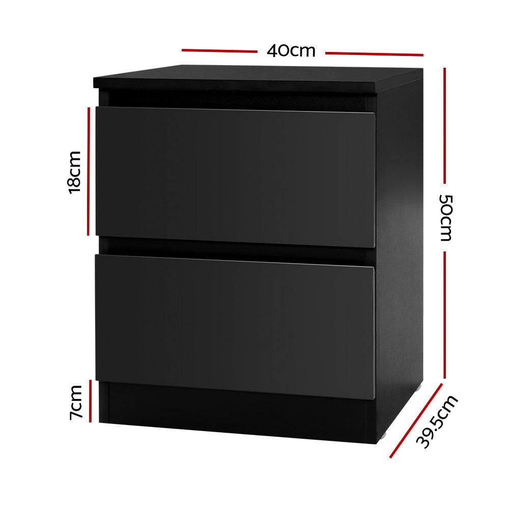 Bedside Tables Drawers Side Table Bedroom Furniture Nightstand Black Lamp Fast shipping On sale