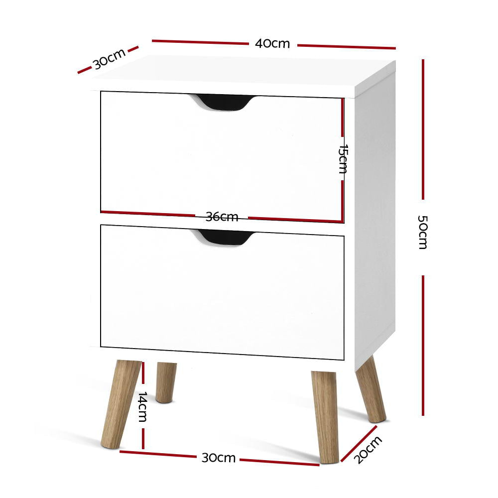 Bedside Tables Drawers Side Table Nightstand White Storage Cabinet Wood Fast shipping On sale