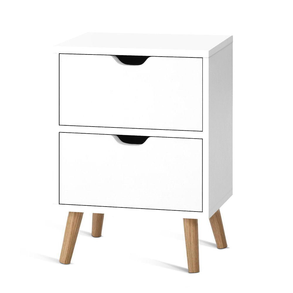 Bedside Tables Drawers Side Table Nightstand White Storage Cabinet Wood Fast shipping On sale