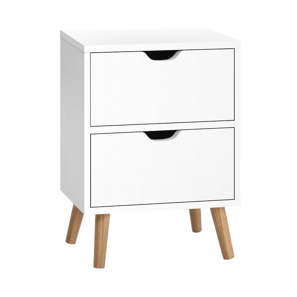 Bedside Tables Drawers Side Table Nightstand White Storage Cabinet Wood Fast shipping On sale