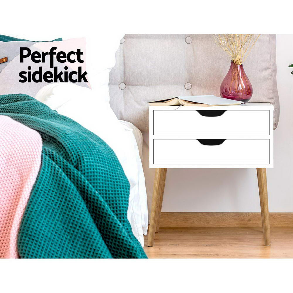 Bedside Tables Drawers Side Table Nightstand Wood Storage Cabinet White Fast shipping On sale