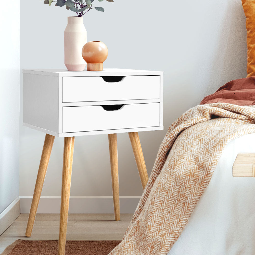 Bedside Tables Drawers Side Table Nightstand Wood Storage Cabinet White Fast shipping On sale