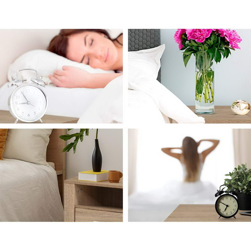 Bedside Tables Drawers Storage Cabinet Shelf Side End Table Oak Fast shipping On sale