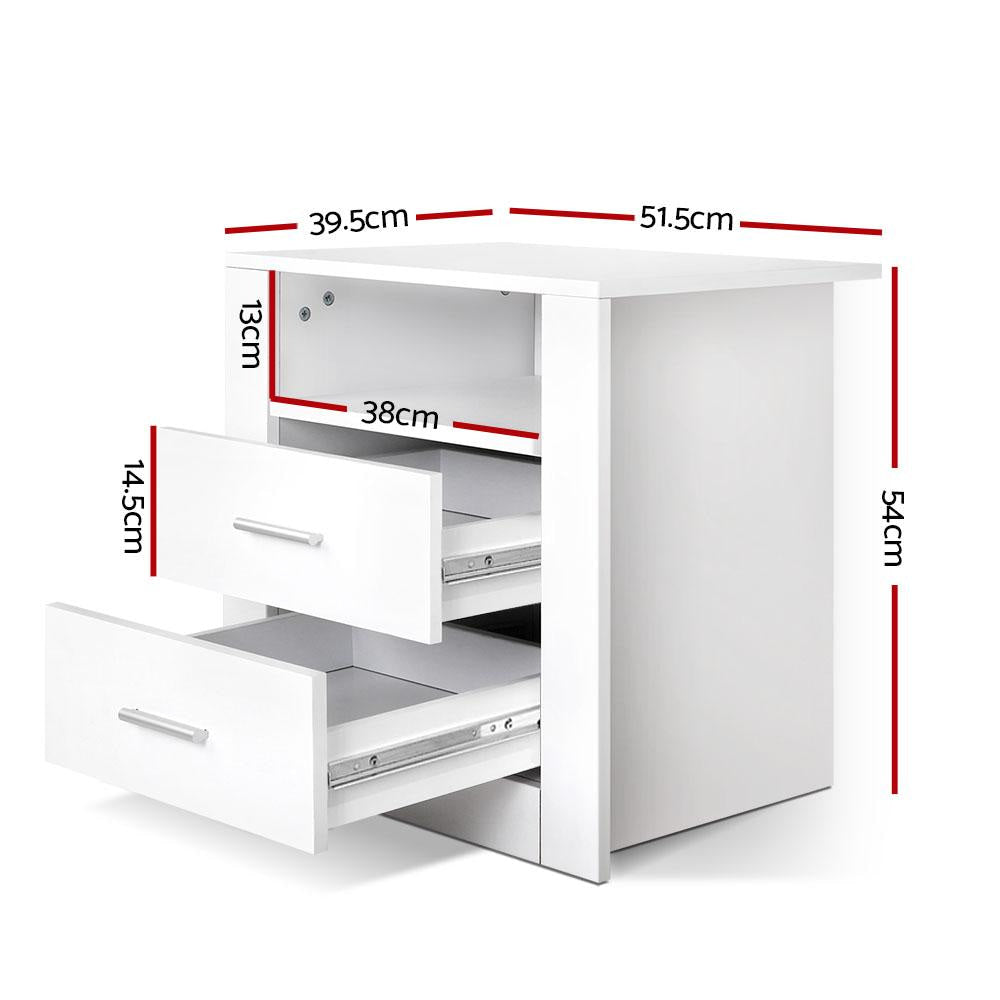 Bedside Tables Drawers Storage Cabinet Side Table White Fast shipping On sale