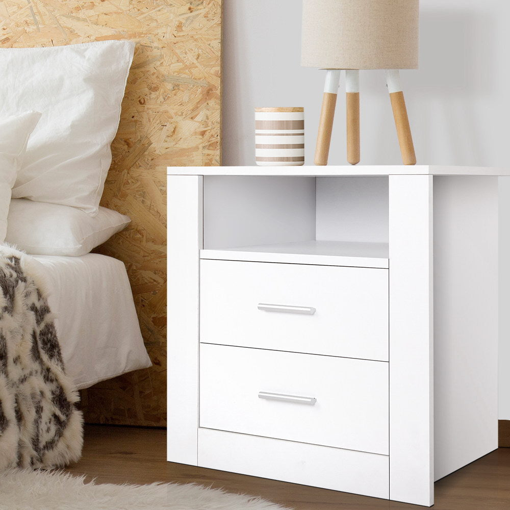 Bedside Tables Drawers Storage Cabinet Side Table White Fast shipping On sale