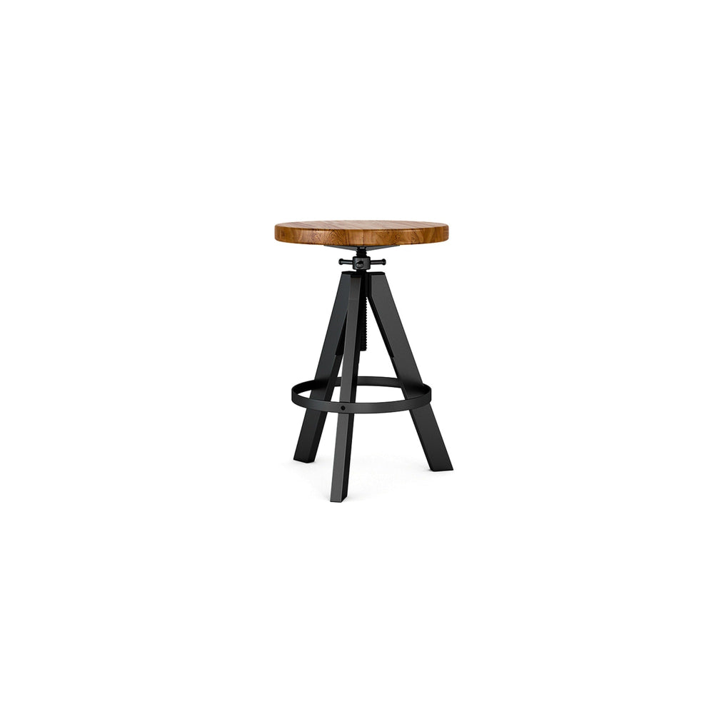 Bethnal Adjustable Kitchen Counter Bar Stool Dark Cinnamon Solid Ash Wood Fast shipping On sale