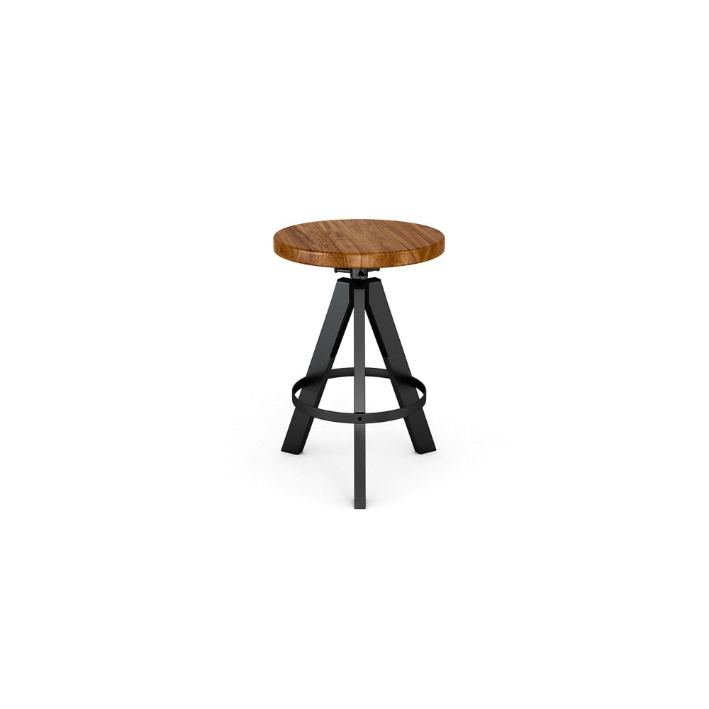 Bethnal Adjustable Kitchen Counter Bar Stool Dark Cinnamon Solid Ash Wood Fast shipping On sale