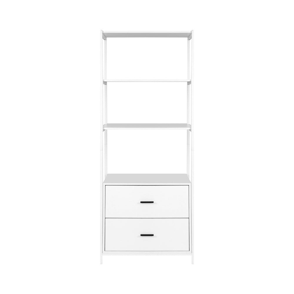 Bookshelf Display Shelf 2 Drawers 152CM White Bookcase Fast shipping On sale