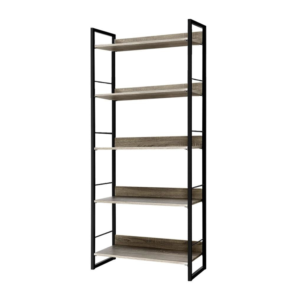Bookshelf Wooden Display Shelves Bookcase Shelf Storage Metal Wall Black Fast shipping On sale