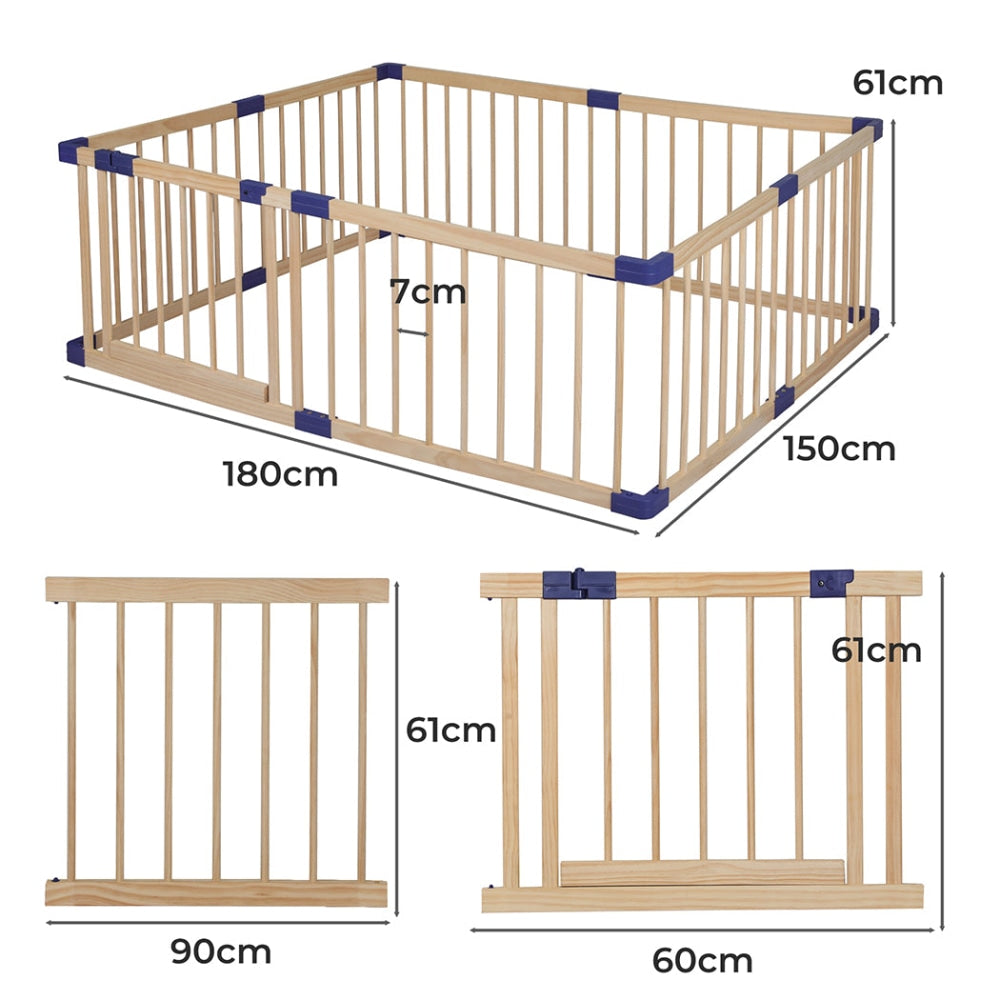 BoPeep Kids Playpen Wooden Baby Safety Gate Fence Child Play Game Toy Security L Toys Fast shipping On sale