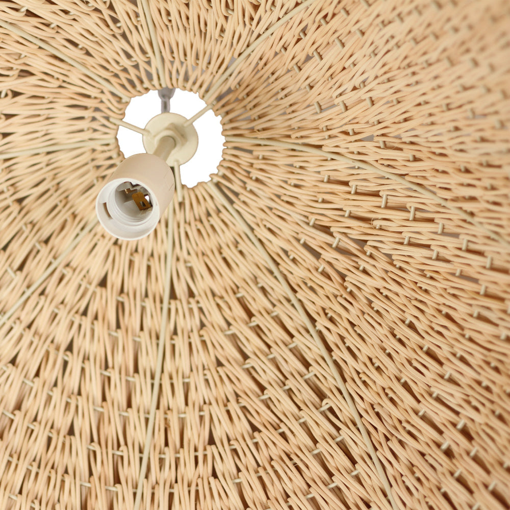 Britta Rattan Shade Oriental Hanging Pendant Light Lamp Natural/Cream Fast shipping On sale