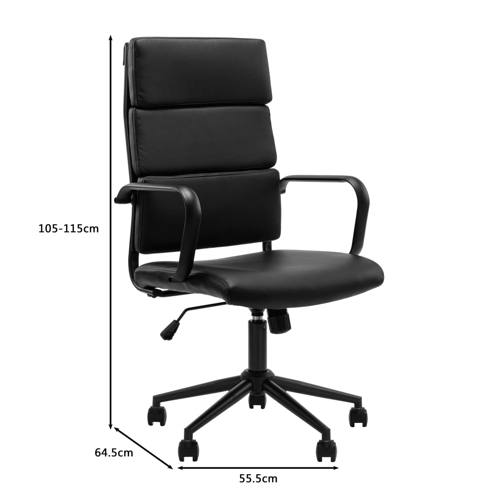 Brody PU Leather Office Computer Task Desk Chair High Back Arm Rests Black Fast shipping On sale