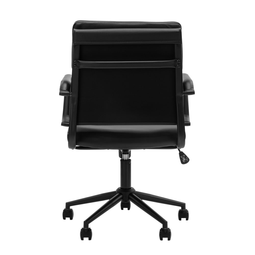 Brody PU Leather Office Computer Task Desk Chair Low Back Arm Rests Black Fast shipping On sale