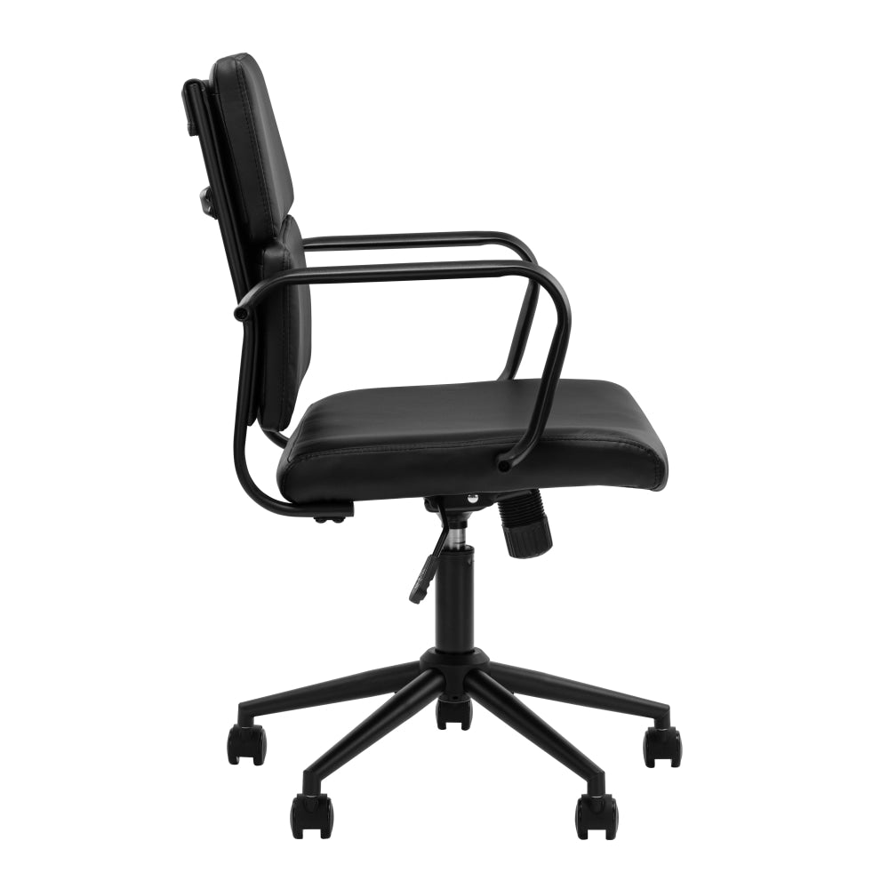 Brody PU Leather Office Computer Task Desk Chair Low Back Arm Rests Black Fast shipping On sale