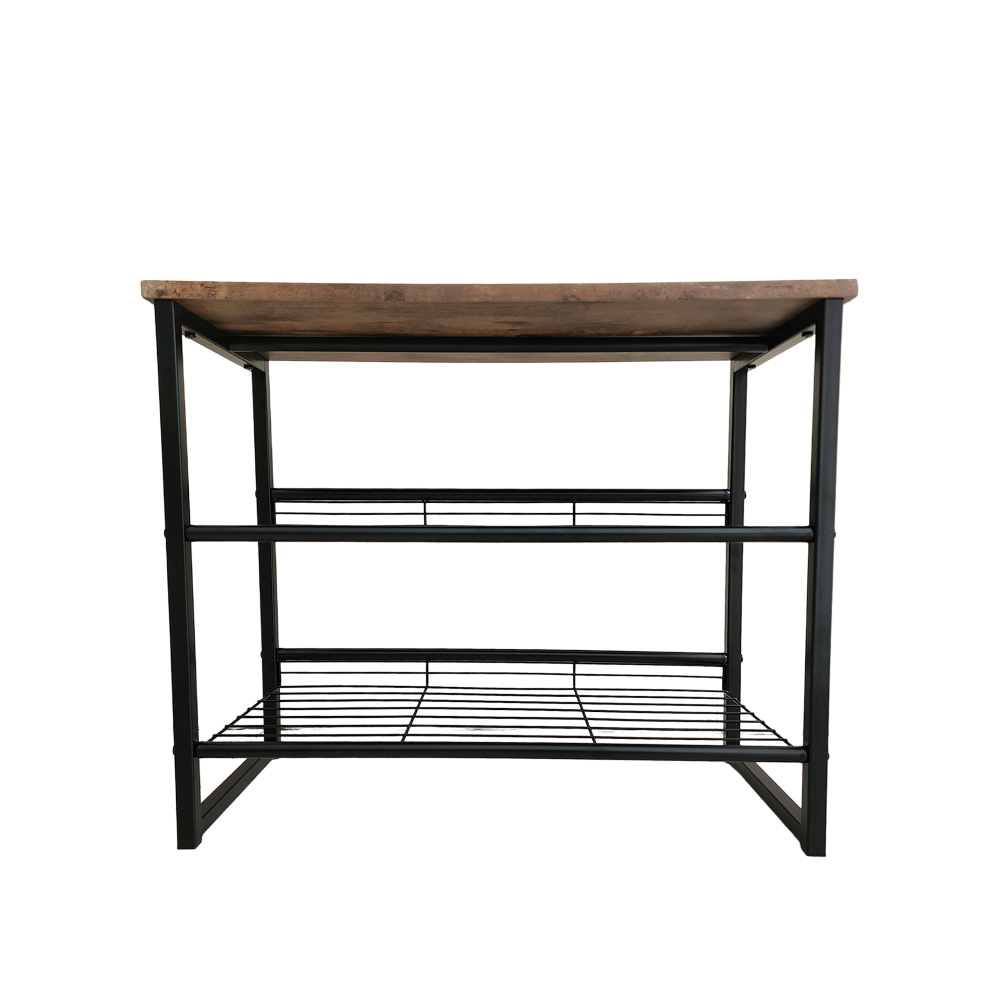 3-Tier Black and Wood Shoe Rack - Compact Carbon Steel Storage Organizer Cabinet Fast shipping On sale