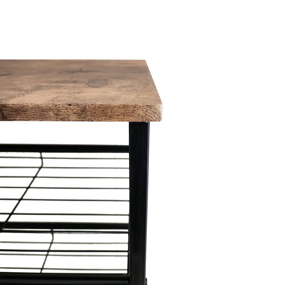 4-Tier Black and Wood Shoe Rack - Modern Carbon Steel Storage Organizer Cabinet Fast shipping On sale