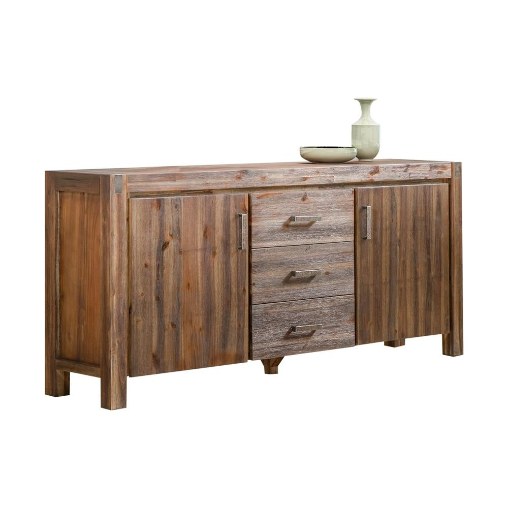 Buffet Sideboard in Chocolate Colour Constructed with Solid Acacia Wooden Frame Storage Cabinet Drawers & Unit Fast shipping On sale