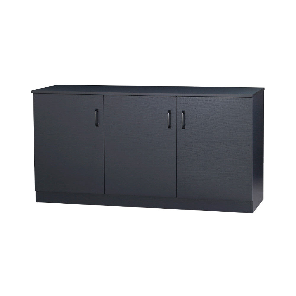 Dallas Large Wooden 3-Door Sideboard Buffet Unit Storage Cabinet Black Oak & Fast shipping On sale