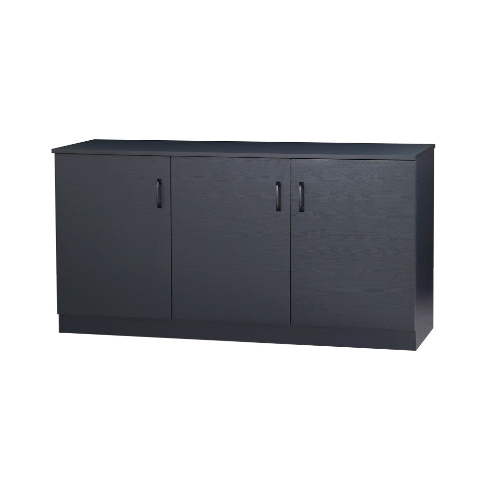 Cairo Large Wooden 3-Door Sideboard Buffet Unit Storage Cabinet Black Oak & Fast shipping On sale