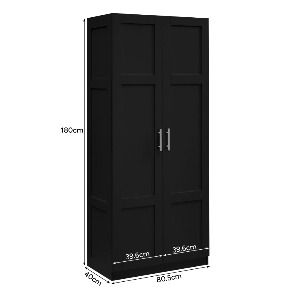 Caddo Modern 2-Doors Tall Broom Cupboard 5-Tier Storage Cabinet Black Fast shipping On sale