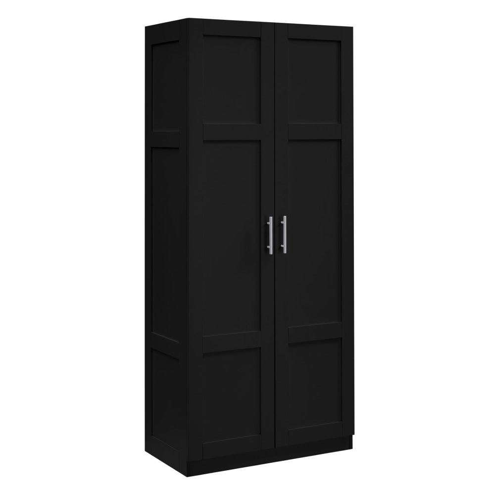 Caddo Modern 2-Doors Tall Broom Cupboard 5-Tier Storage Cabinet Black Fast shipping On sale