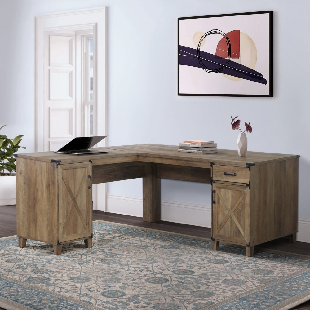 Cairo L-Shape Corner Computer Study Home Office Desk - Rustic Oak Fast shipping On sale