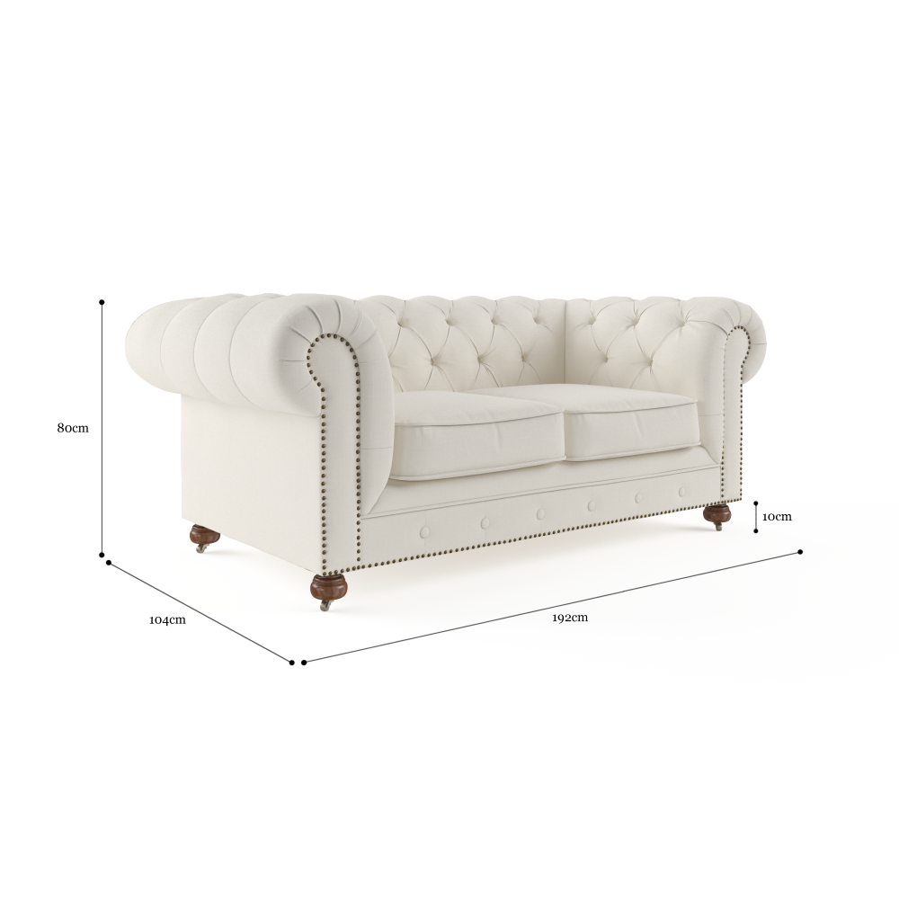 Camden Chesterfield 2 Seater Sofa Classic Cream Sofas Fast shipping On sale