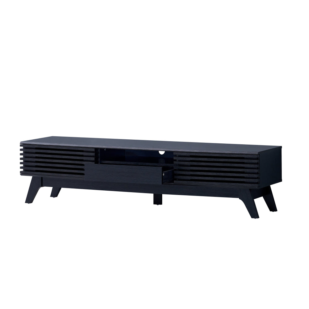 Camille Lowline Entertainment Unit TV Stand 180cm 2-Doors 1-Drawer Black Fast shipping On sale