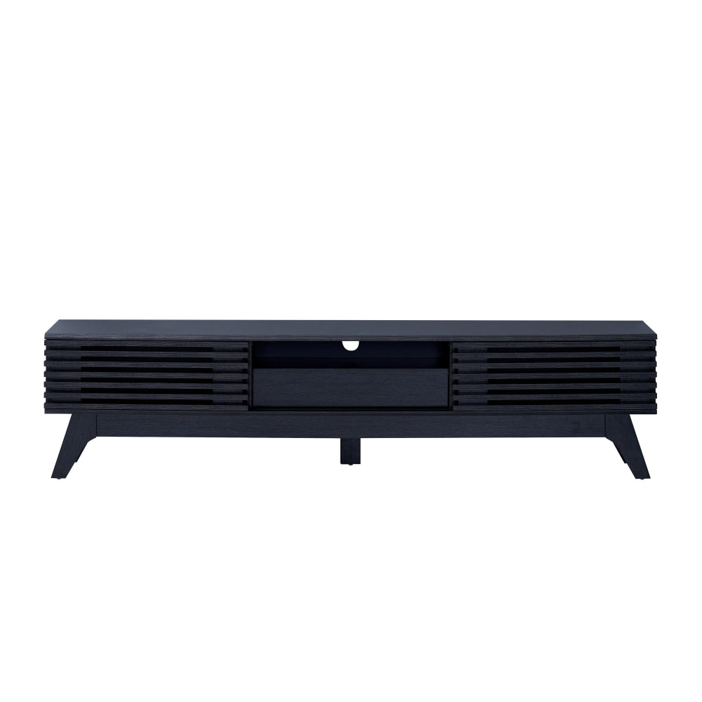 Camille Lowline Entertainment Unit TV Stand 180cm 2-Doors 1-Drawer Black Fast shipping On sale