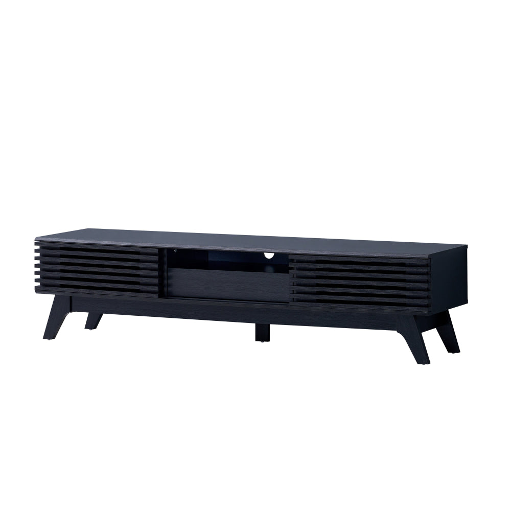 Camille Lowline Entertainment Unit TV Stand 180cm 2-Doors 1-Drawer Black Fast shipping On sale