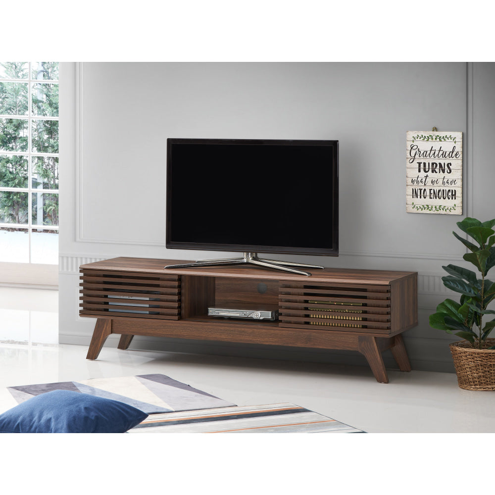 Camille Wooden Lowline Entertainment Unit TV Stand 150cm - Walnut Fast shipping On sale