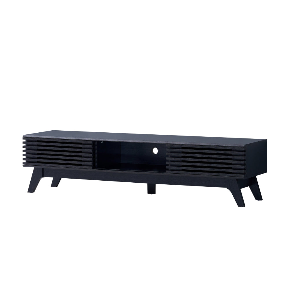 Camille Wooden Lowline Entertainment Unit TV Stand 180cm 2-Doors Black Fast shipping On sale