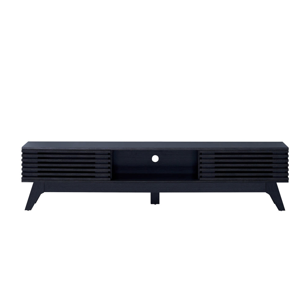 Camille Wooden Lowline Entertainment Unit TV Stand 180cm 2-Doors Black Fast shipping On sale