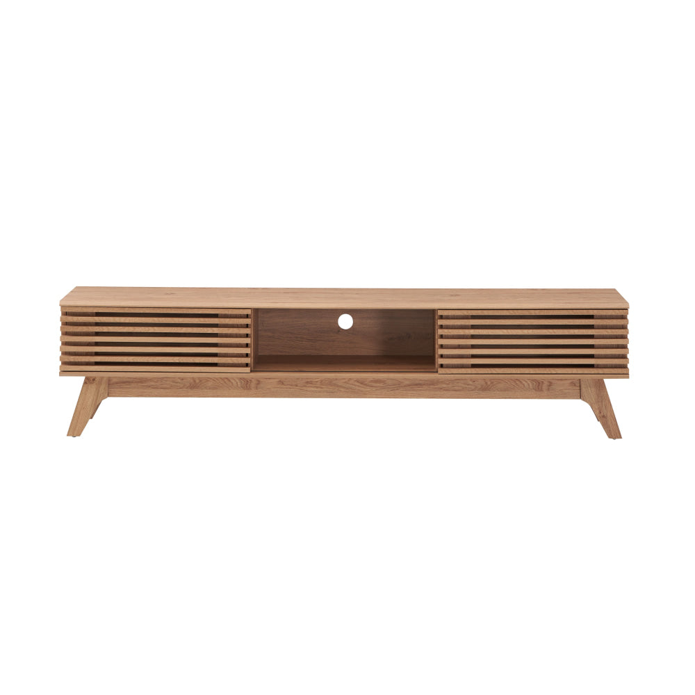 Camille Wooden Lowline Entertainment Unit TV Stand 180cm W/ 2-Doors - Oak Fast shipping On sale