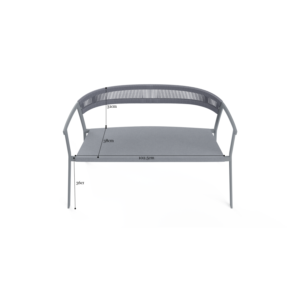 Cancun 2 Seater Outdoor Sofa Silver Furniture Fast shipping On sale