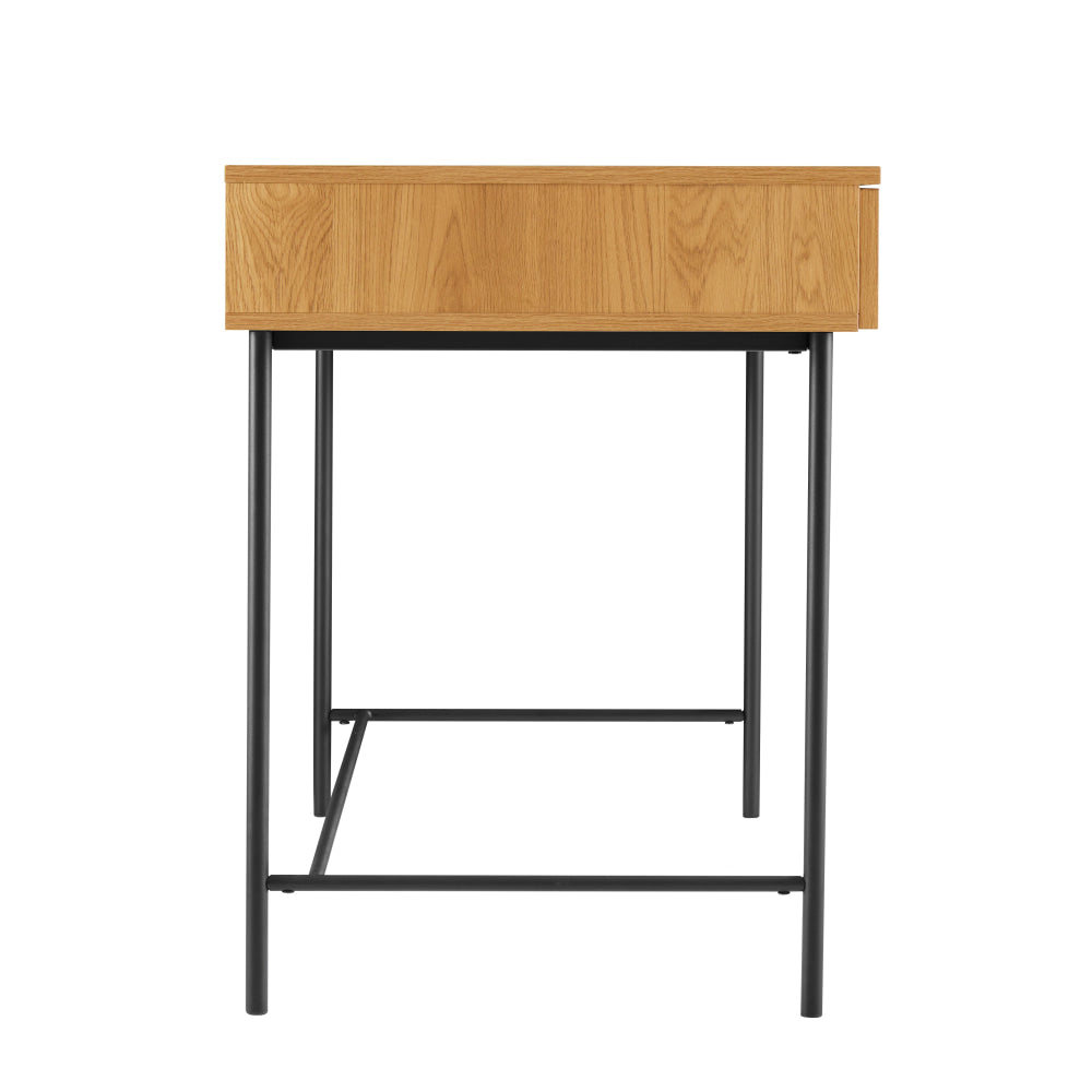 Carlos Computer Study Working Home Office Desk Metal Legs W/ Drawer Oak/Black Fast shipping On sale