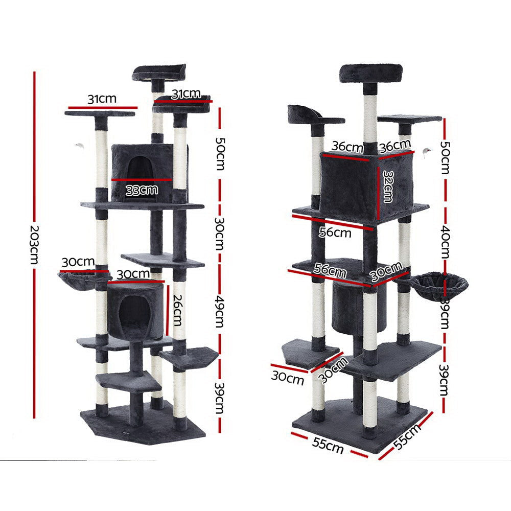 Momentous Living - Cat Tree 203cm Trees Scratching Post Scratcher Tower ...