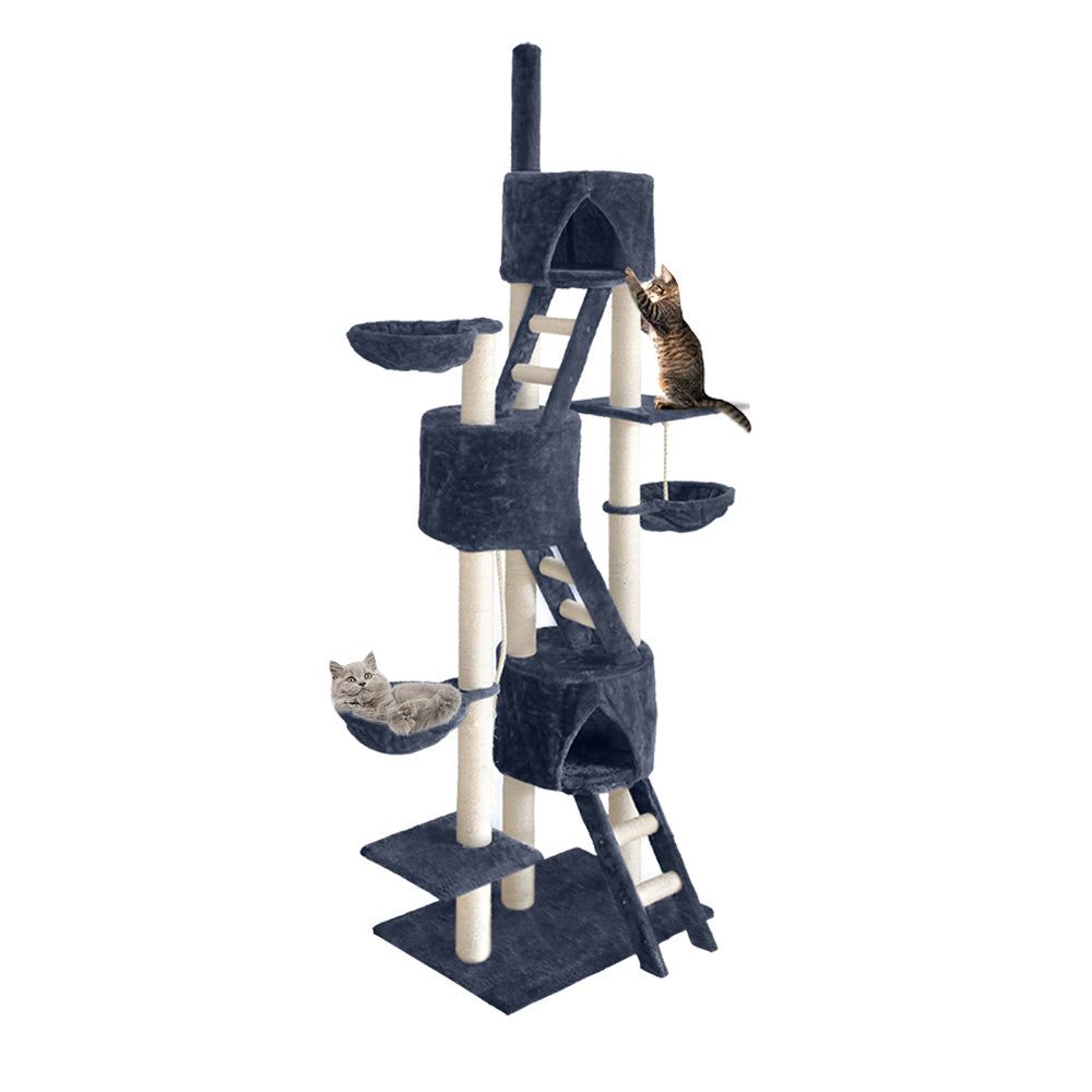 Cat Tree 244cm Trees Scratching Post Scratcher Tower Condo House Furniture Wood Supplies Fast shipping On sale