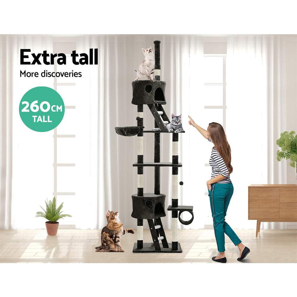 Cat Tree 260cm Trees Scratching Post Scratcher Tower Condo House Furniture Wood Supplies Fast shipping On sale