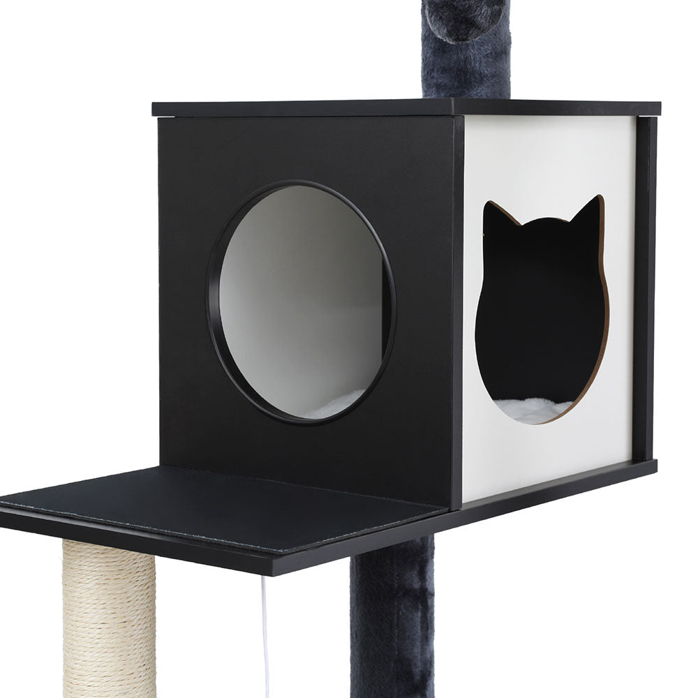 Cat Tree Tower Scratching Post Scratcher 144cm Wood Bed Condo House Cabinet Cares Fast shipping On sale